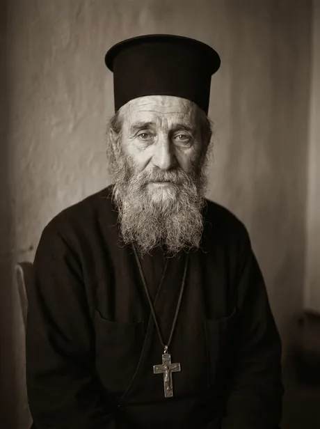 Period sepia portrait of Father Grigórios