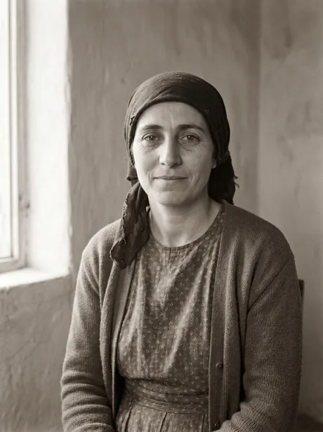 Period sepia portrait of “Kyría” Cohen
